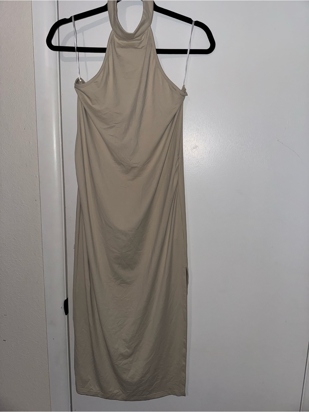 SHEIN Maternity Beige Halter Maxi Dress Size M